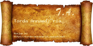 Torda Annamária névjegykártya